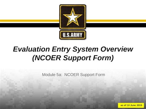 Evaluation Entry System Overview Ncoer Support Form Ppt Video Online Download