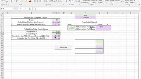 Excel 2016 From Probability To Z Score Youtube