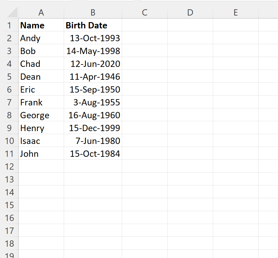 Excel How To Calculate Age In Dd Mm Yyyy