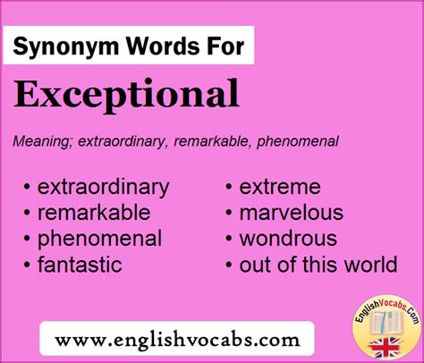 Exceptionally Synonyms In English