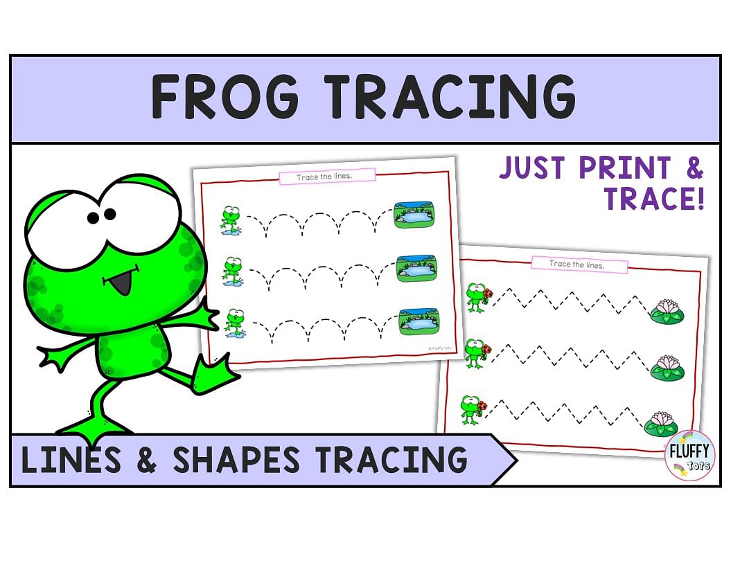 Exciting Frog Tracing Line Worksheets For Toddler And Preschool Kids