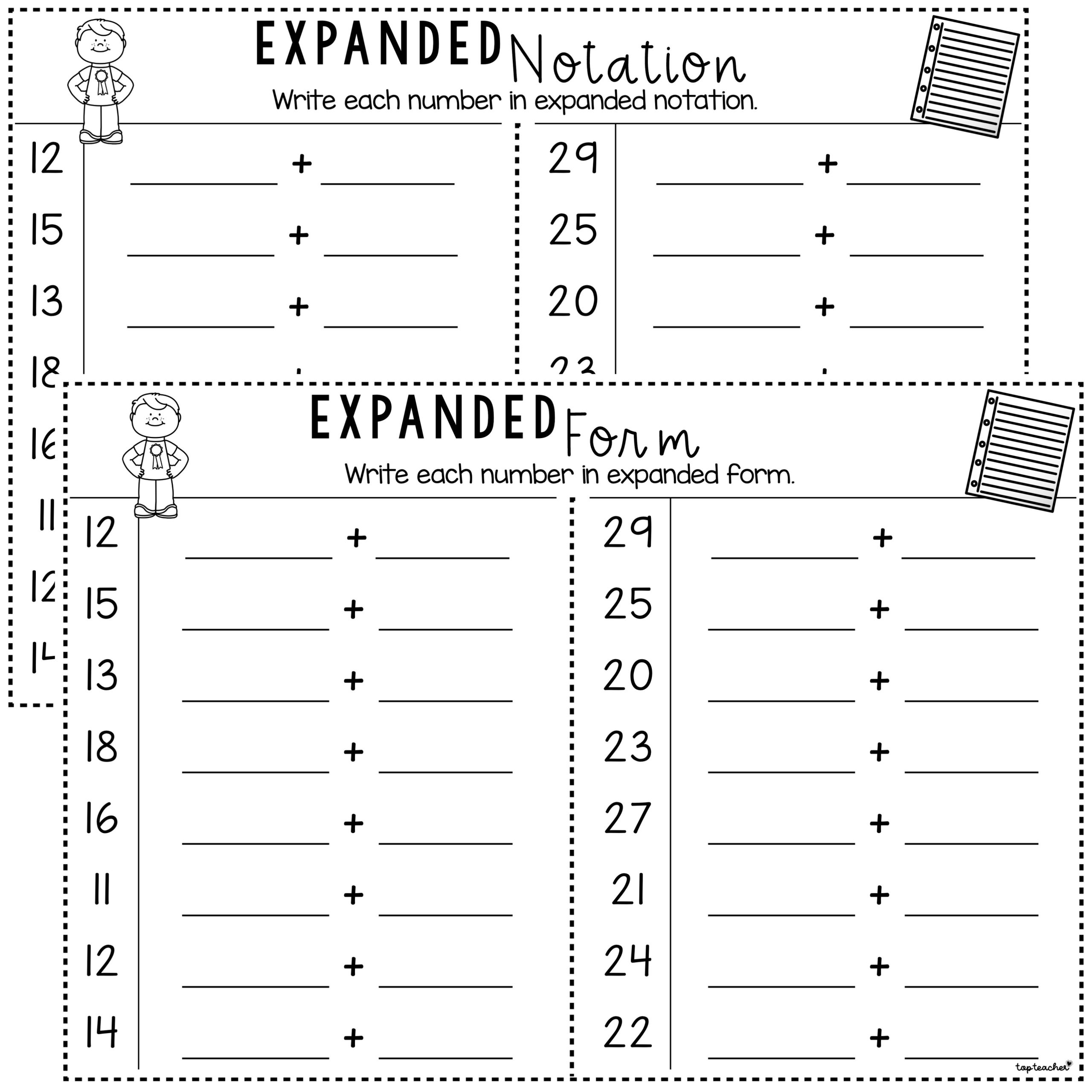 Expanded Notation Form Worksheets Top Teacher