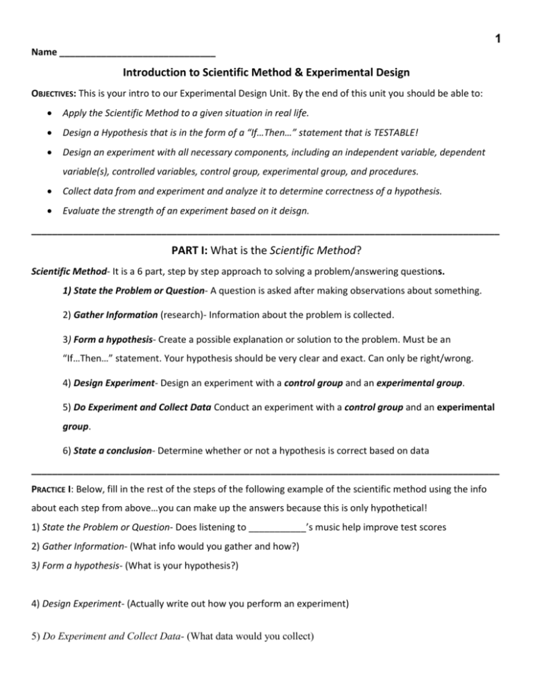 Experimental Design Worksheet Answers Fifth Grade Scientific Method Worksheet Scientific