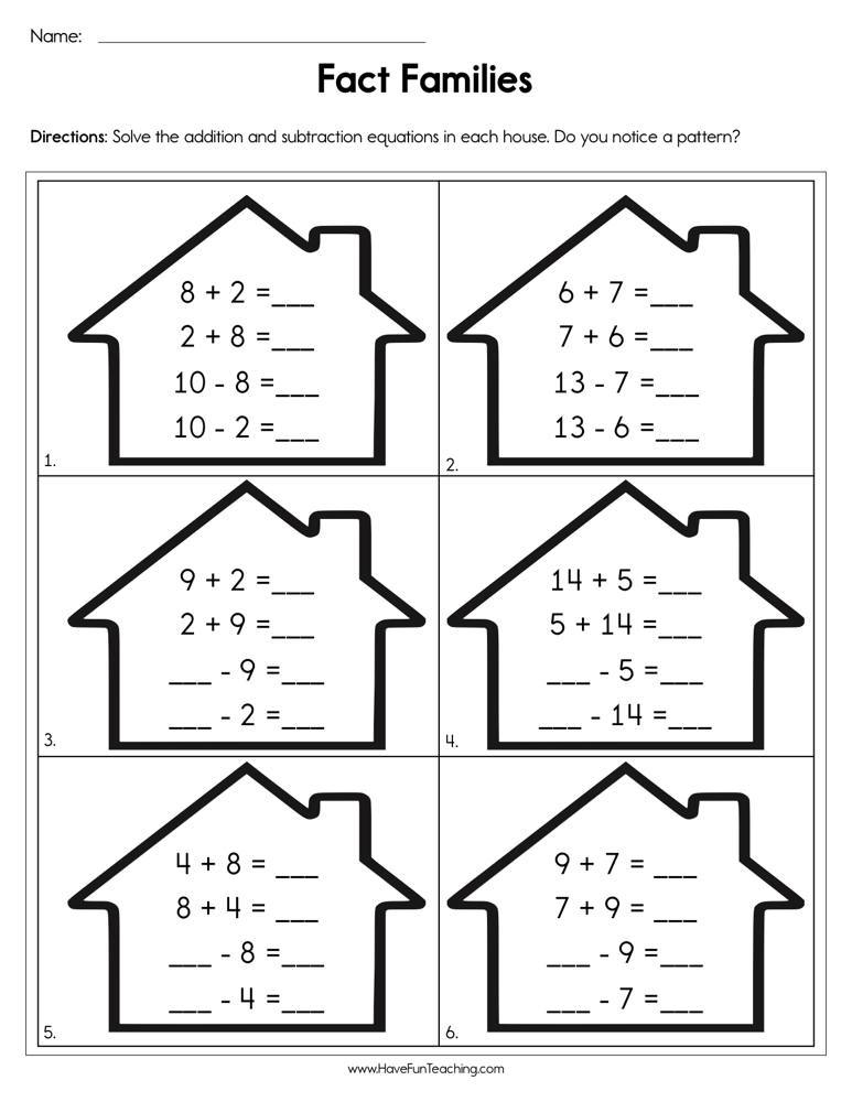 Explore Engaging Fact Family Worksheets For Elementary Math Learning