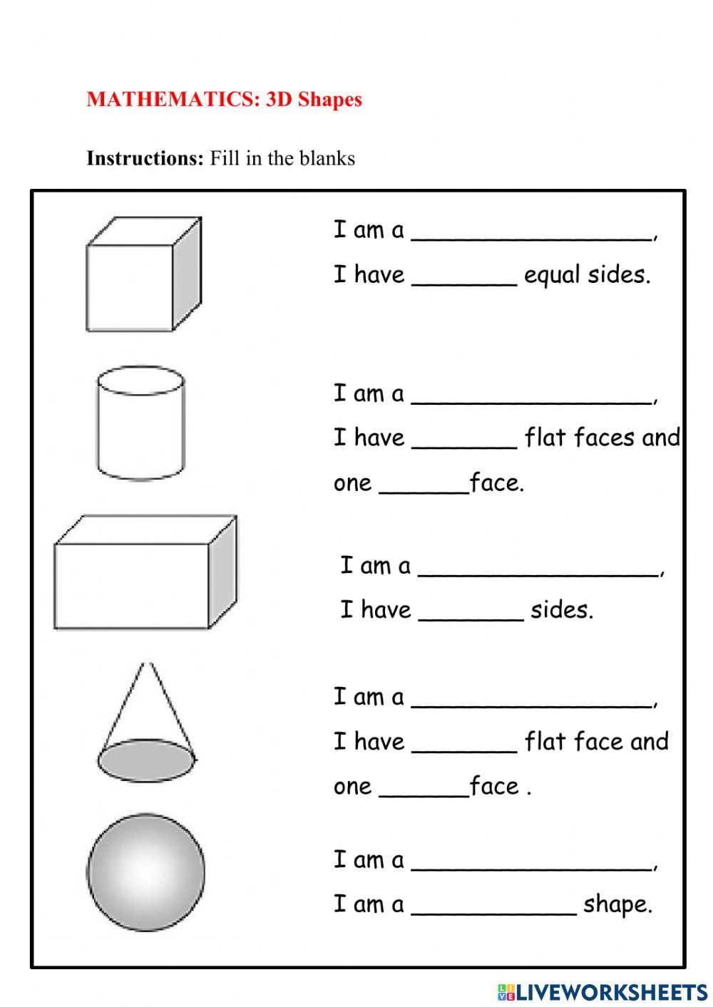 Exploring Shapes 2 D 3 D Shapes Worksheet Kindergarten Shapes