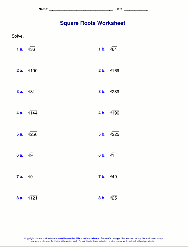 Exponents and Square Roots Worksheet: Master Math Easily