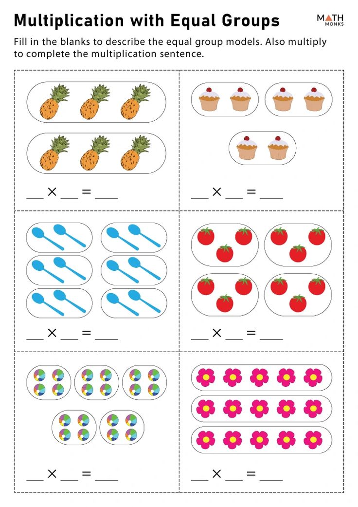 Expressions For Equal Groups Printable Math Worksheet