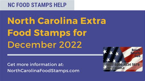 Extra Food Stamps For North Carolina December 2022 North Carolina Food Stamps