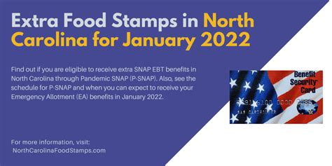 Extra Food Stamps For North Carolina January 2022 North Carolina Food Stamps