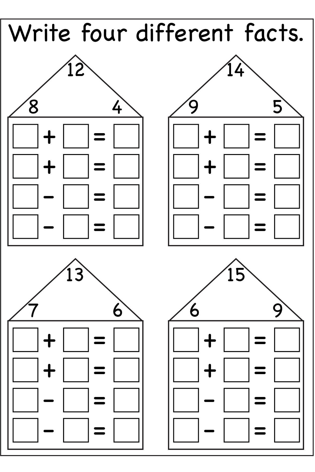 5 Engaging Fact Family Worksheets for Quick Learning