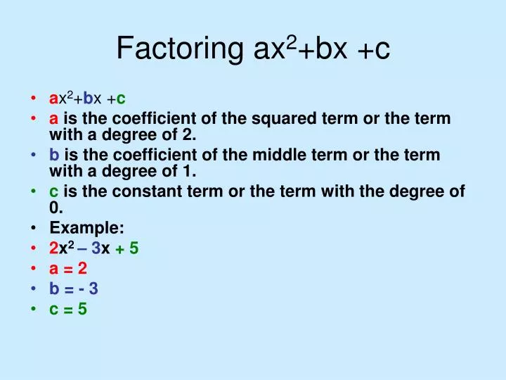 Factoring Ax2 Bx C Youtube