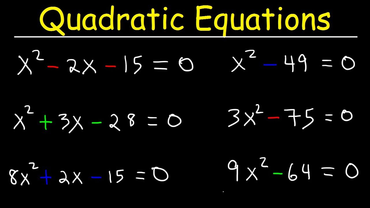 Factoring Quadratic Equations Youtube