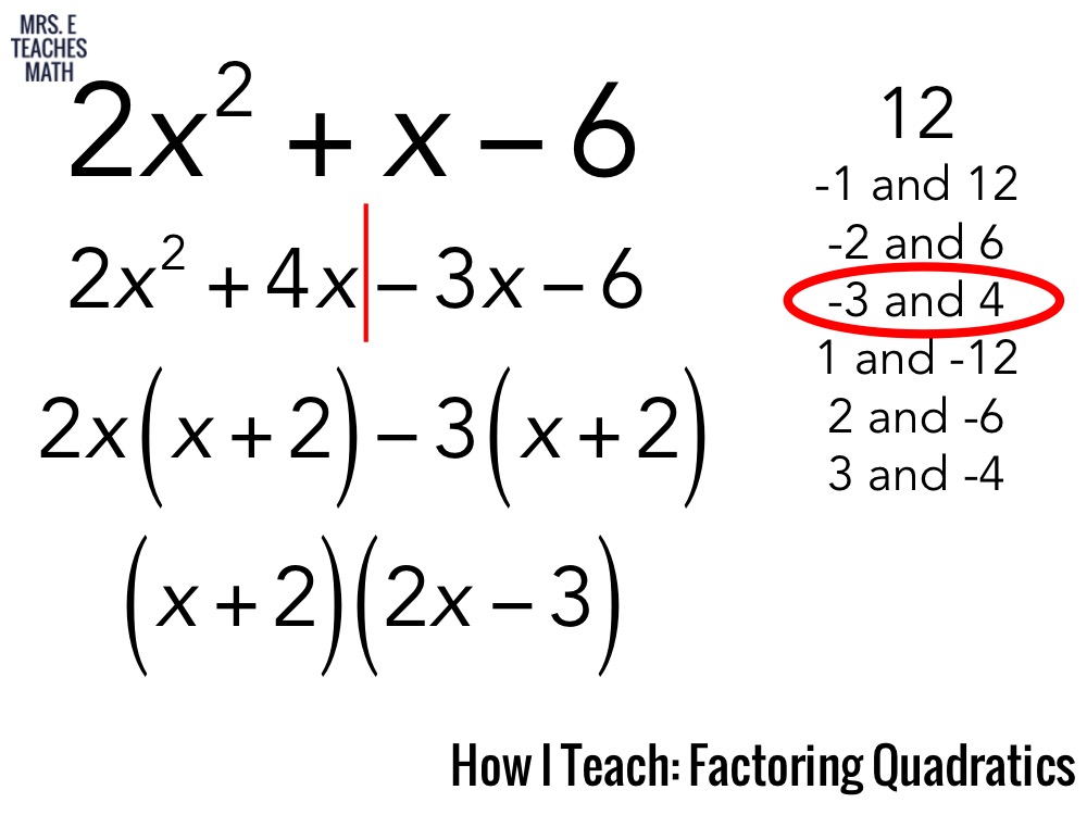 Factoring Steps In Algebra