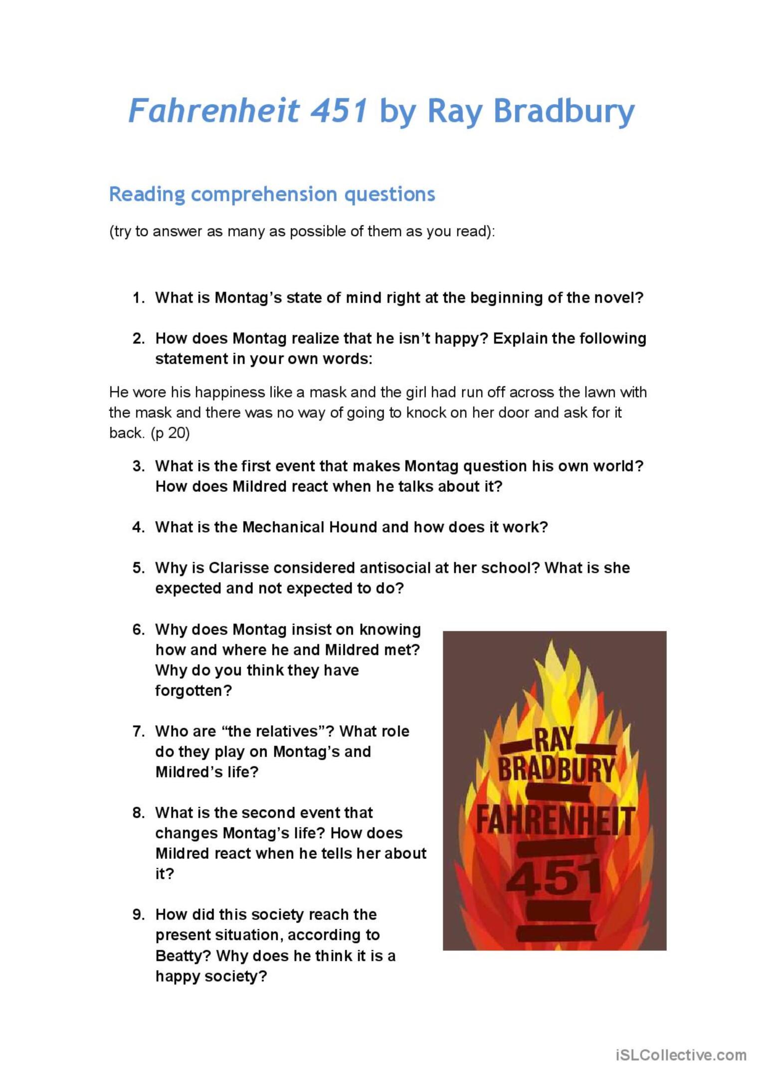 5 Essential Worksheets for Teaching Fahrenheit 451