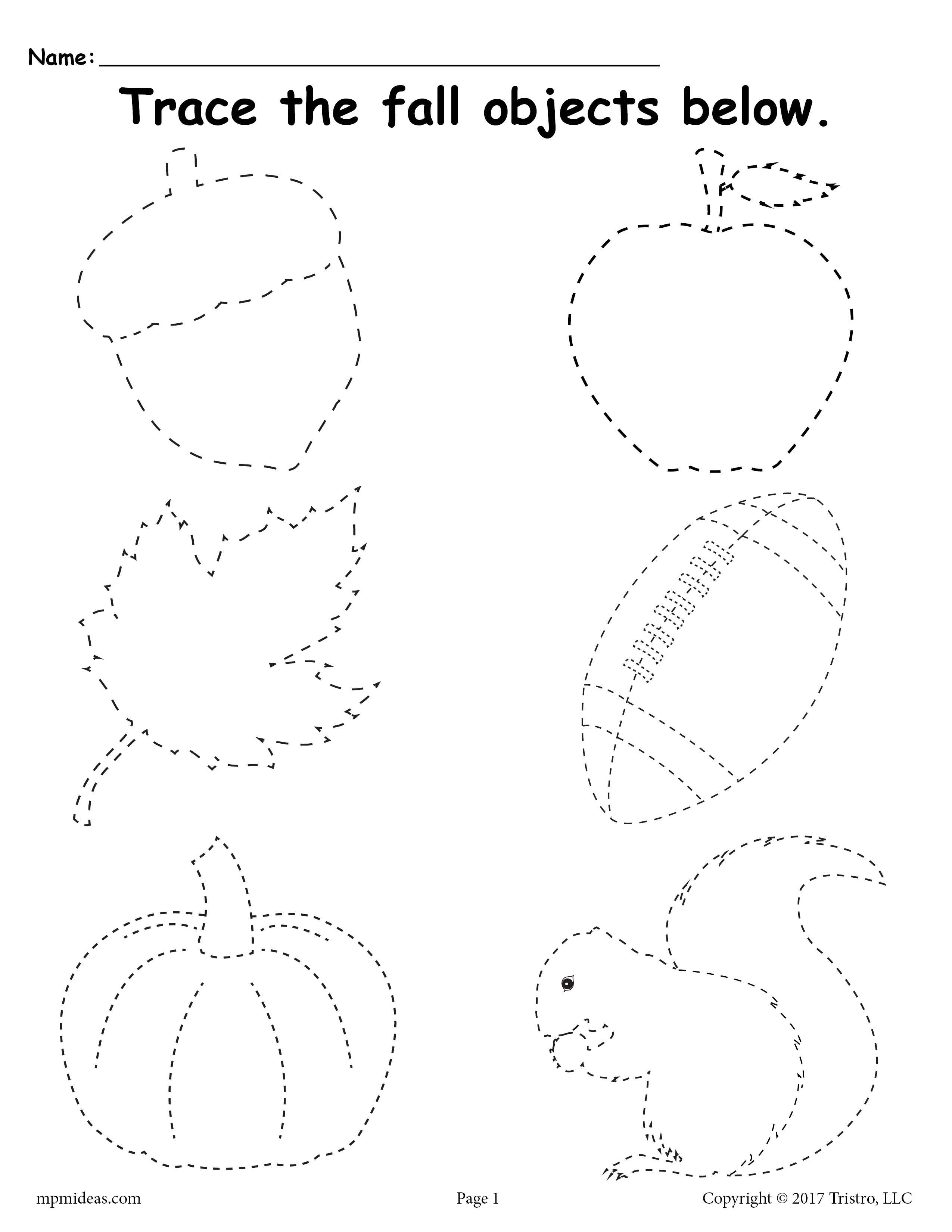 Fall Tracing Worksheets For Preschool Mamas Learning Corner