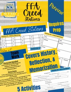 Ffa Creed Bundle Notes Stations Activity Choice Board My Creed