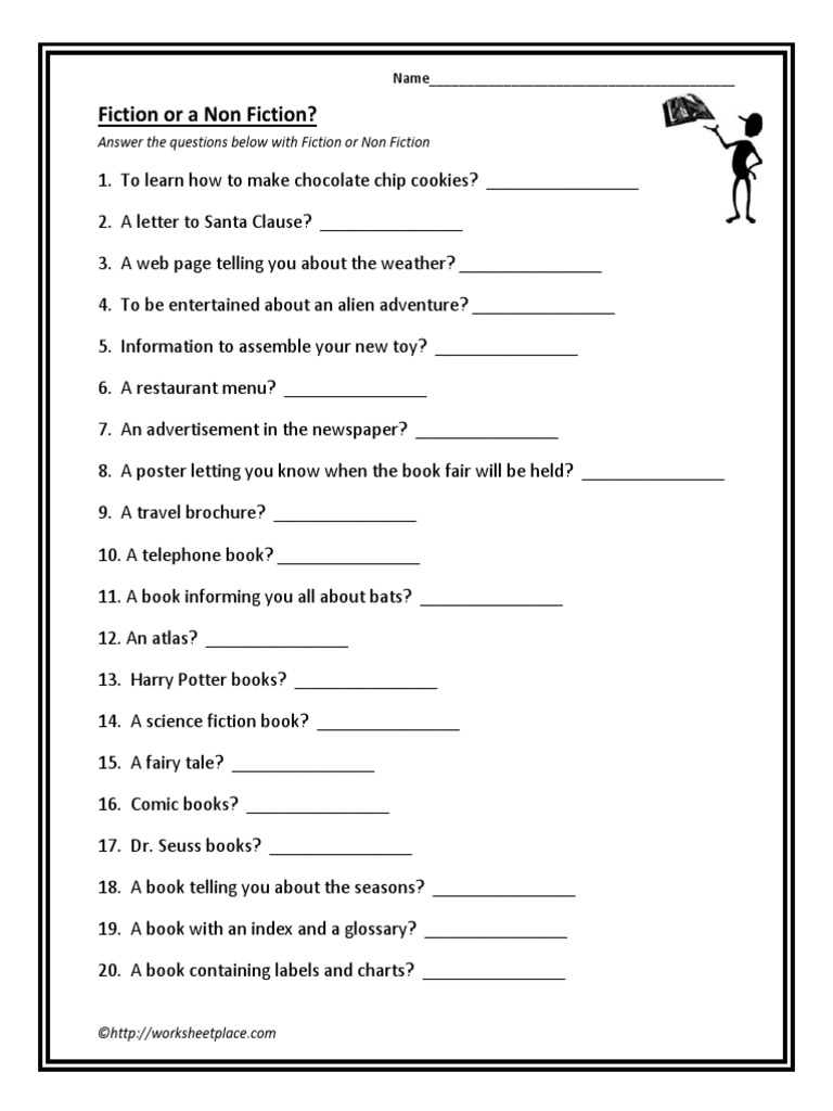 5 Engaging Worksheets for Fiction and Nonfiction Fun