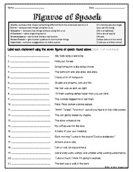 Figurative Language Practice Worksheet Pdf