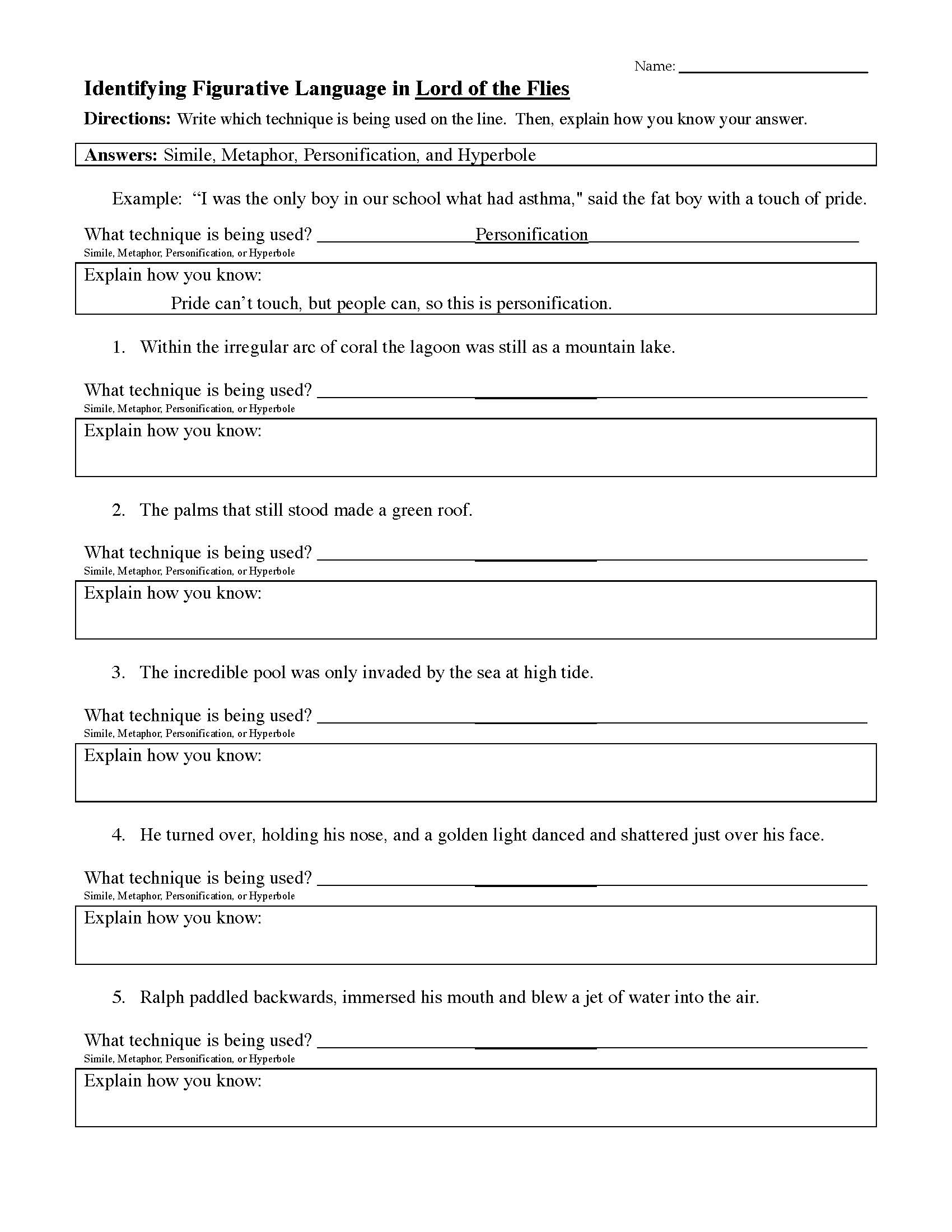 Unlock the Power of Words: Figurative Language Worksheet Review