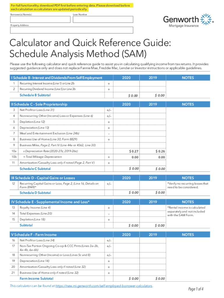 Fillable Online Calculator And Quick Reference Guide Rental Income