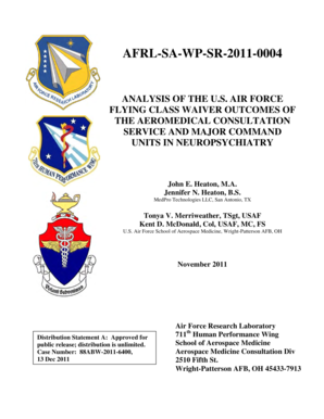 Fillable Online Dtic Analysis Of The U S Air Force Flying Class Waiver Outcomes Of The