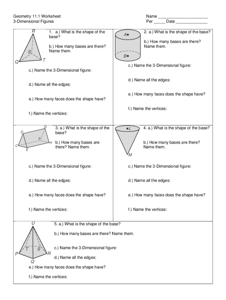 Fillable Online Geometry 11 1 Worksheet Name Fax Email Print Pdffiller