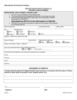 Fillable Online Instructions How To Submit A Tricare Claim Fax Email Print Pdffiller