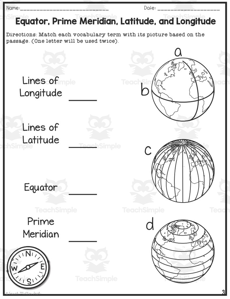 Fillable Online Parallels And Meridians Worksheet Parallels And