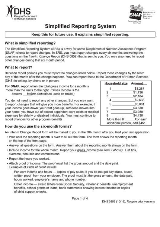 Fillable Online Simplified Change Report For Supplemental Nutrition Assistance Program Snap