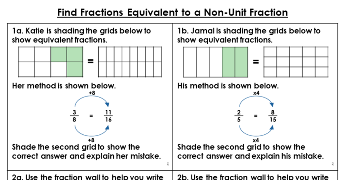 Find Fractions Equivalent To A Unit Fraction Reasoning And Problem Solving Classroom Secrets