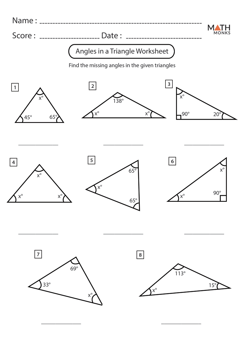 Master the Missing Angles in Triangle Worksheet!