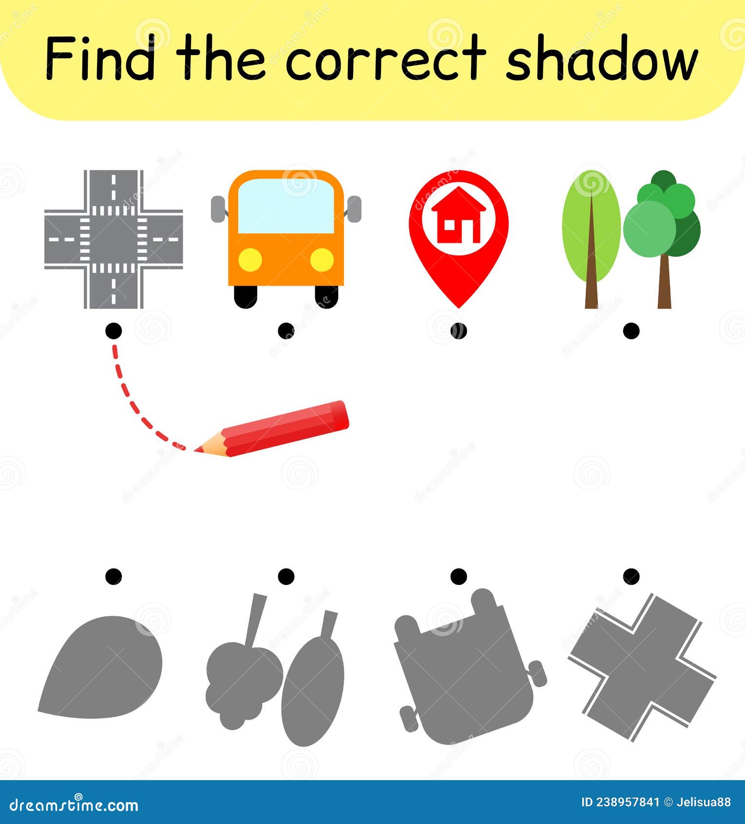 Find The Correct Shadow Kids Game Educational Matching Game For