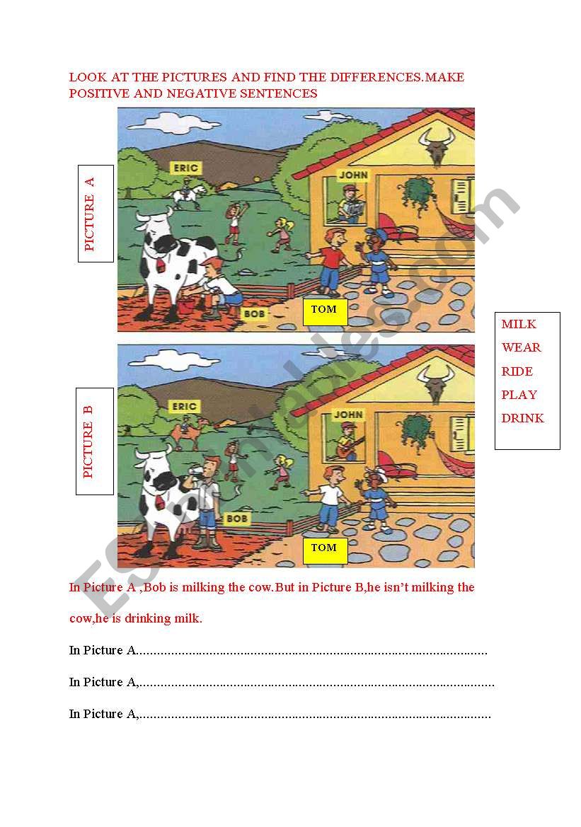 Find The Differences Esl Worksheet By Nilce