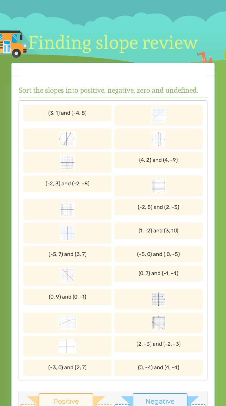 Finding Slope Review Interactive Worksheet By Jeremy Grau Wizer Me