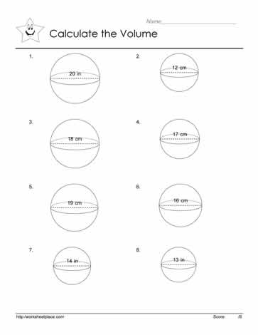 Finding Volume Of A Sphere Worksheets