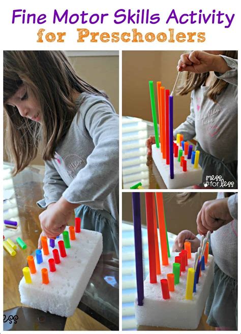 Fine Motor Skills Activity For Preschoolers Mess For Less