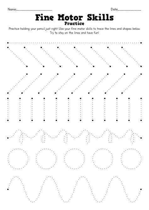 Fine Motor Skills Worksheets Adults