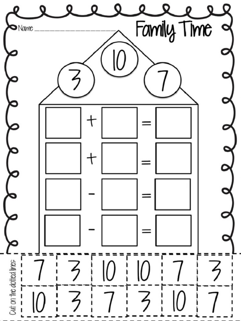 First Grade Fact Family Worksheets Math Monks