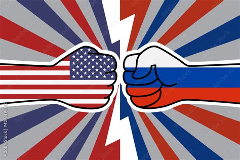 Fists Of American And Russian Usa Vs Russia Stock Illustration Download Image Now Istock