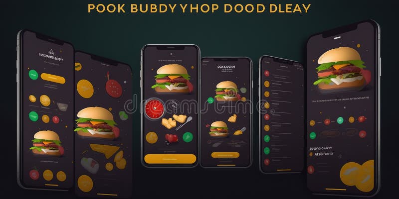 Food Delivery Mobile App Kit Template Material Design Ui Ux And Gui Screens Login Find