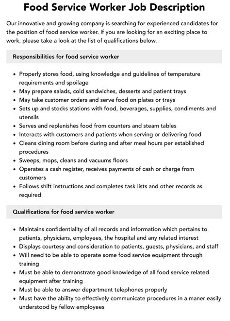 5 Essential Food Service Job Duties