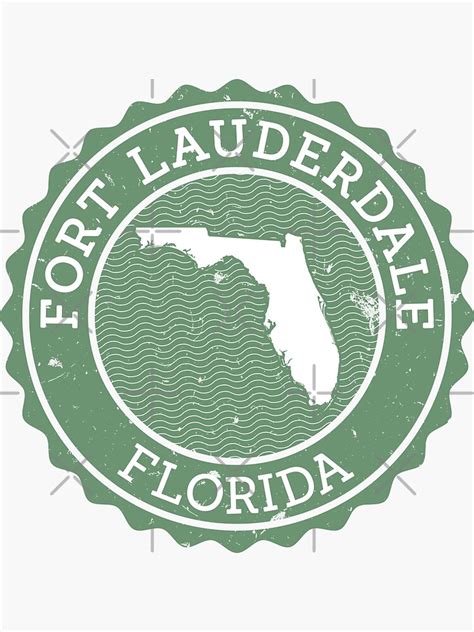 Fort Lauderdale Florida Stamp Sticker By Stampusa Redbubble