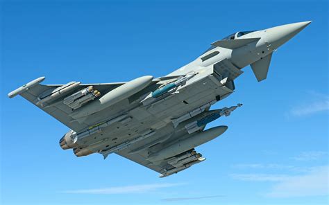 Foto Jachtvliegtuig Raket Eurofighter Typhoon Vlucht 3840X2400