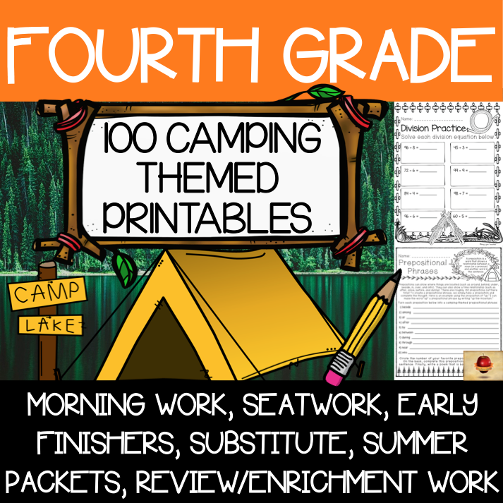 Fourth Grade Camping Themed Worksheets 100 Standards Aligned