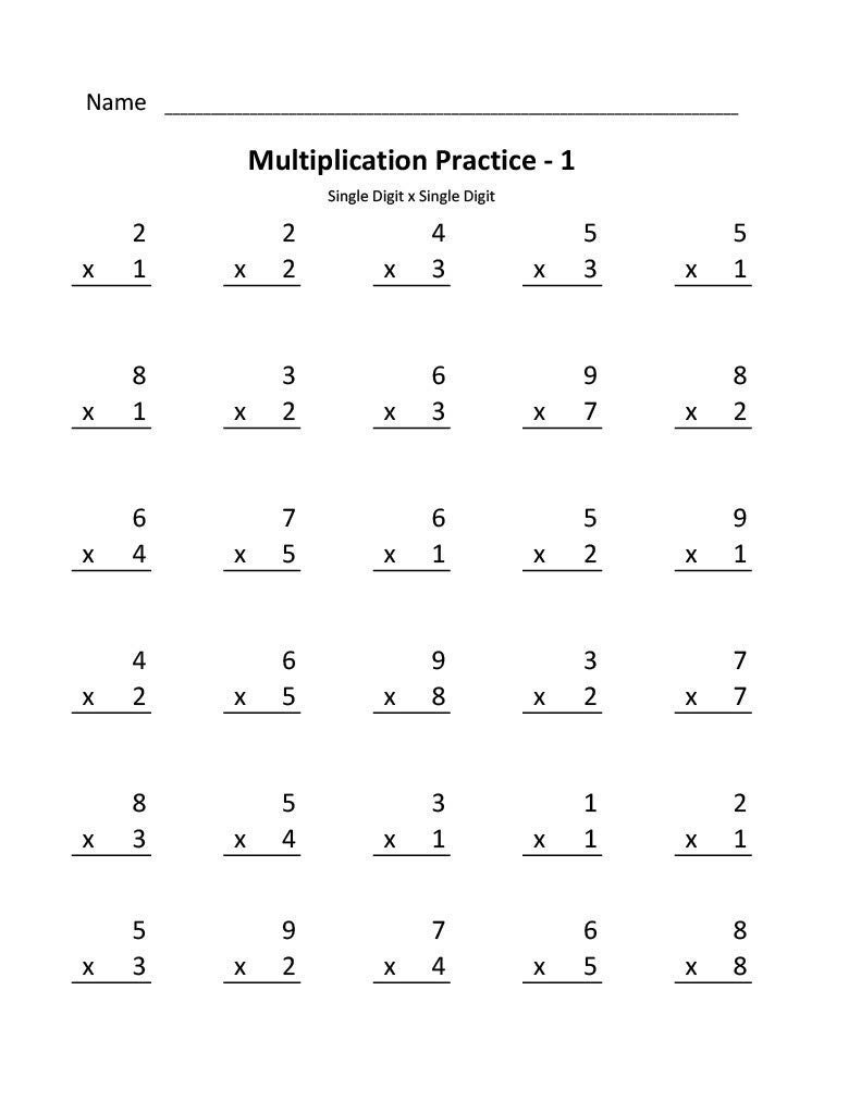 Fourth Grade Multiplication Worksheets Edumonitor