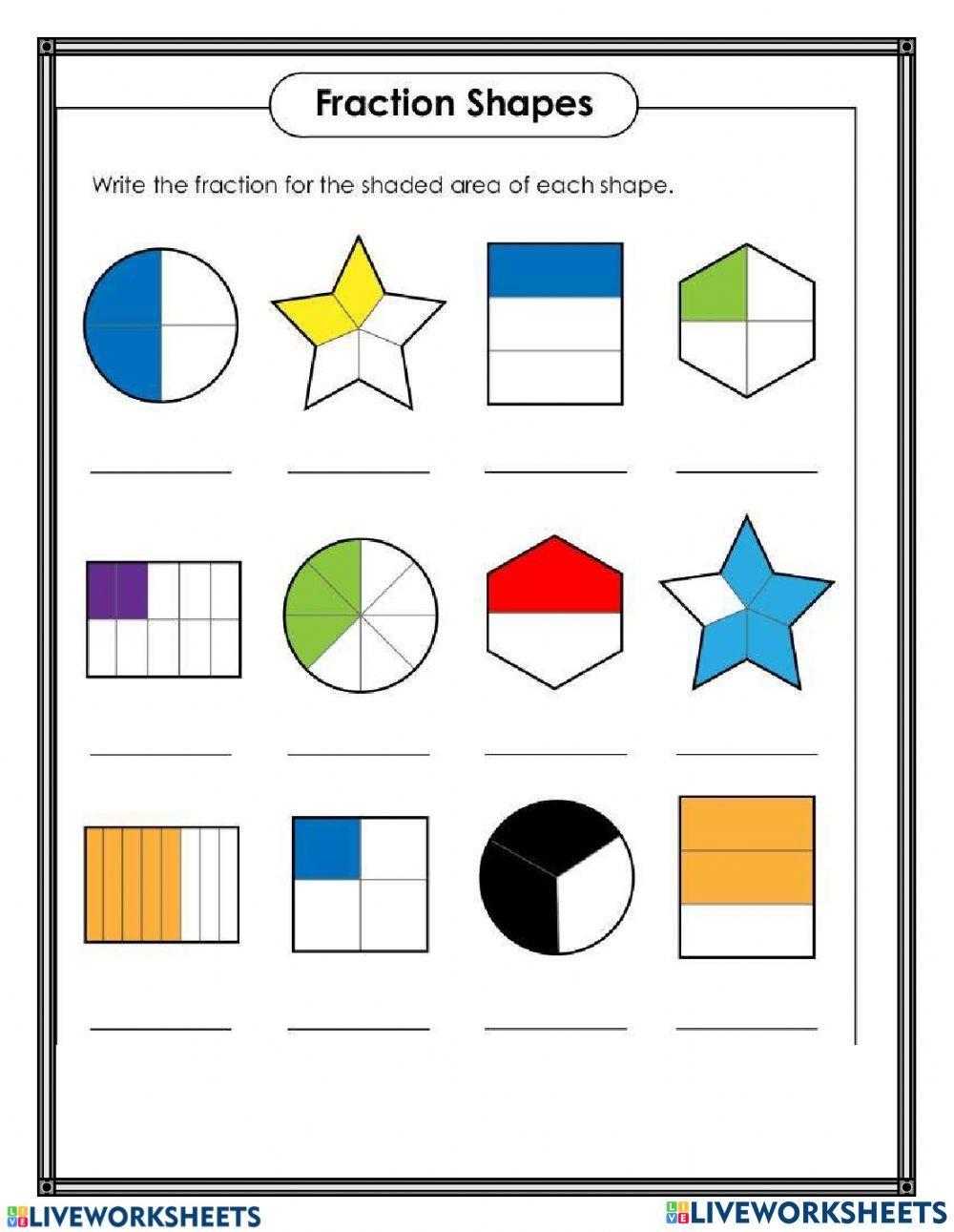 Fraction One Whole Worksheet Live Worksheets