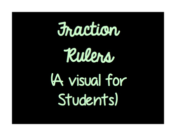 Fraction Rulers By Stop Shop And Teach Teachers Pay Teachers