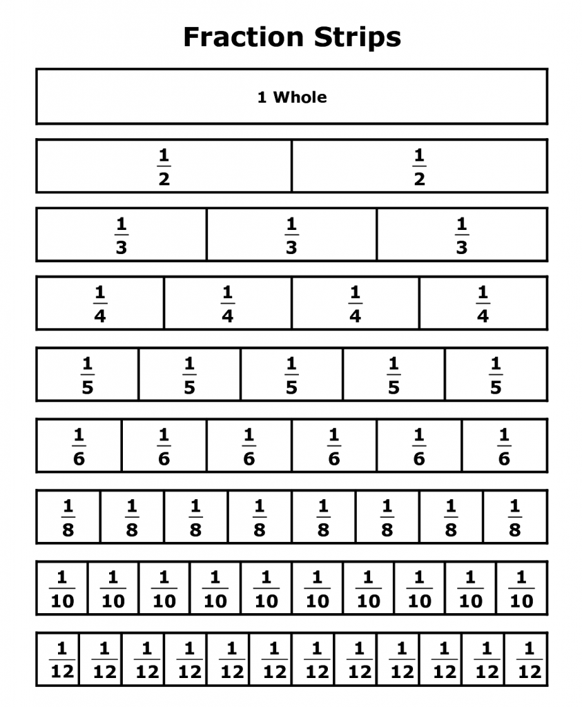 Fraction Strips Worksheet for Easy Math Fun