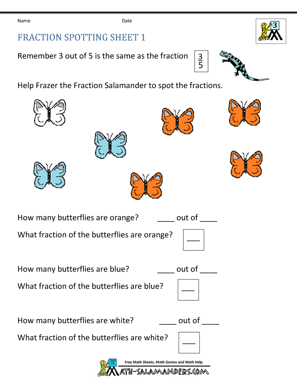 Free Fraction Worksheets for 3rd Grade Fun