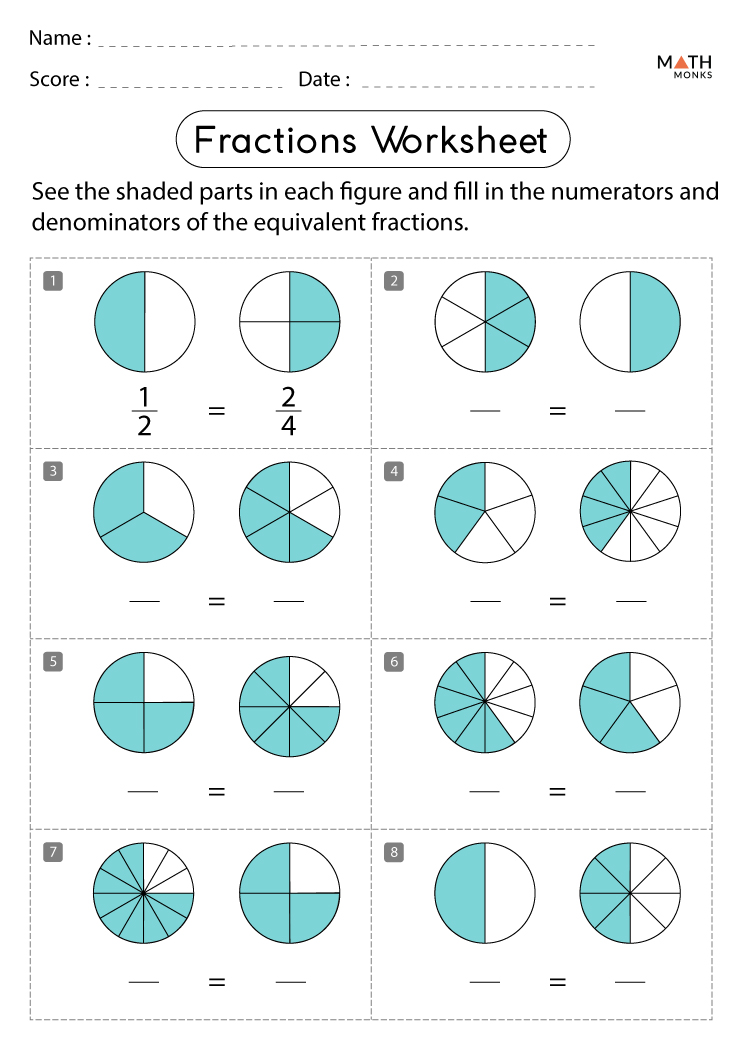 Fractions 3Rd Grade Math Worksheets Learning Printable